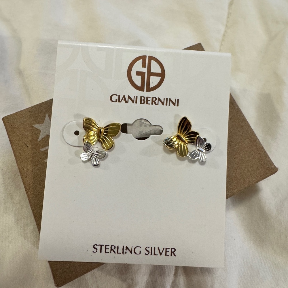 Giani Bernini Gold and Silver Butterfly Earrings